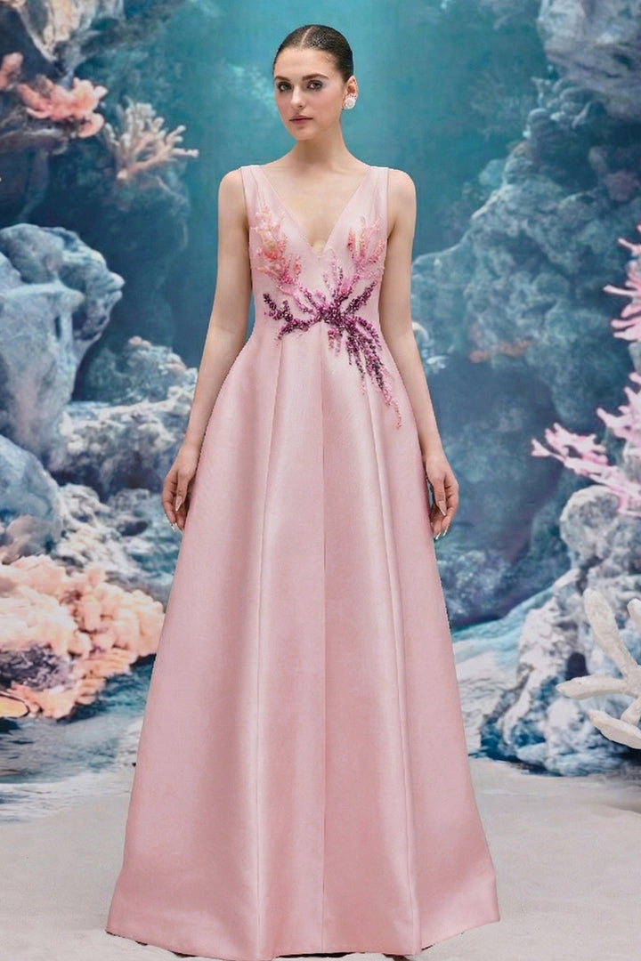 A-line Long Royal Taffeta Dress