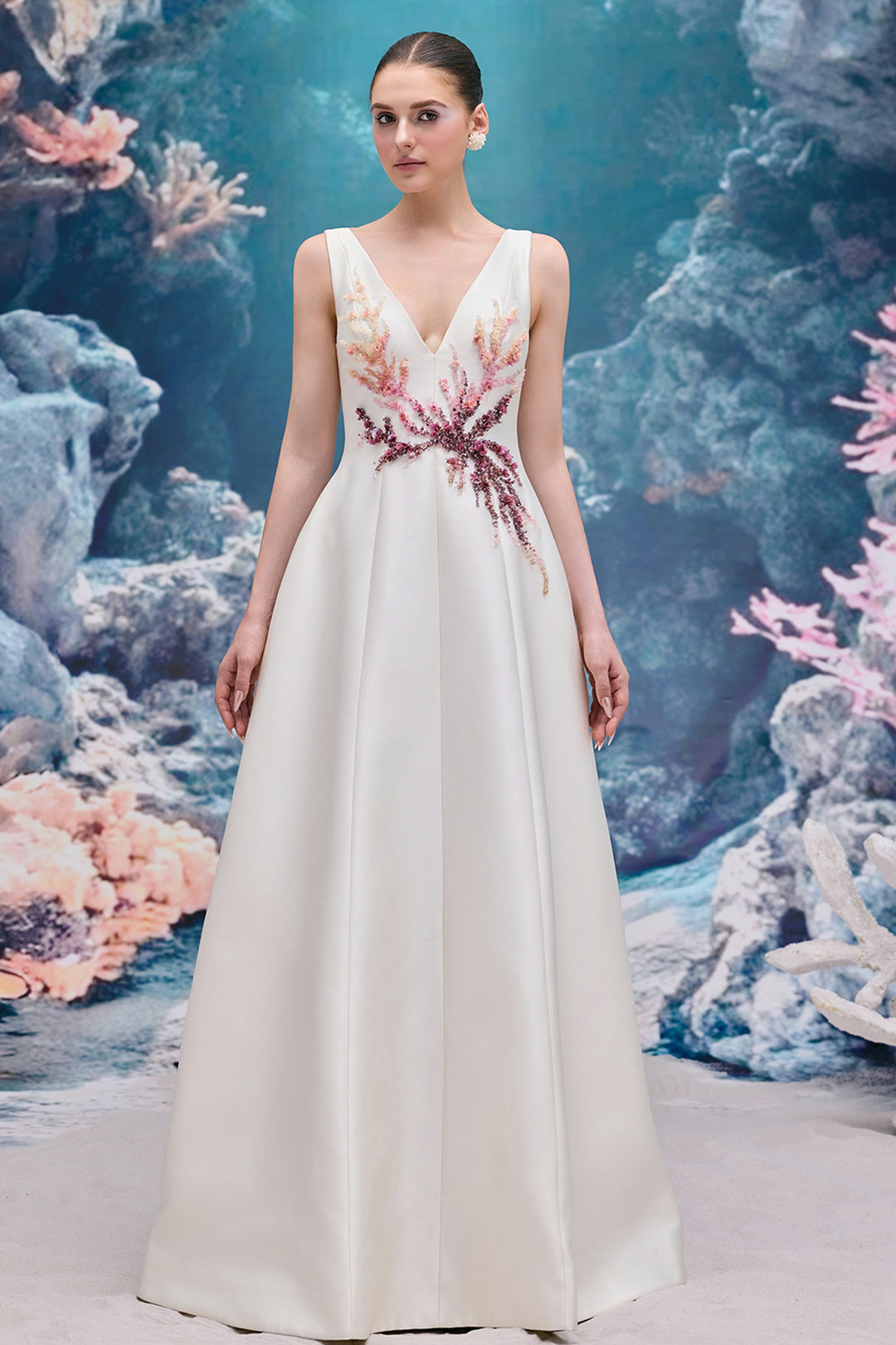 A-line Long Royal Taffeta Dress