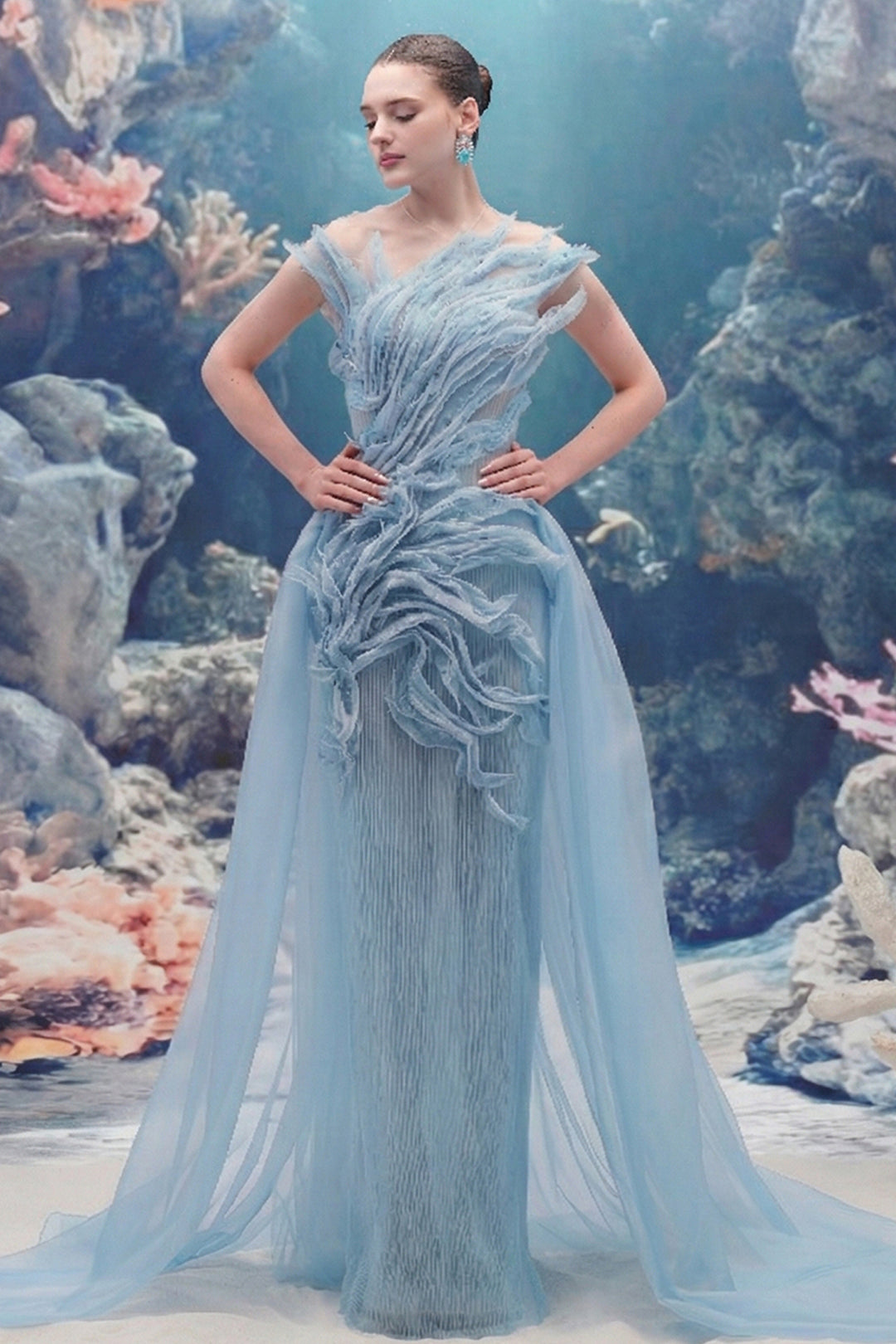 Tulle and Organza Long Dress
