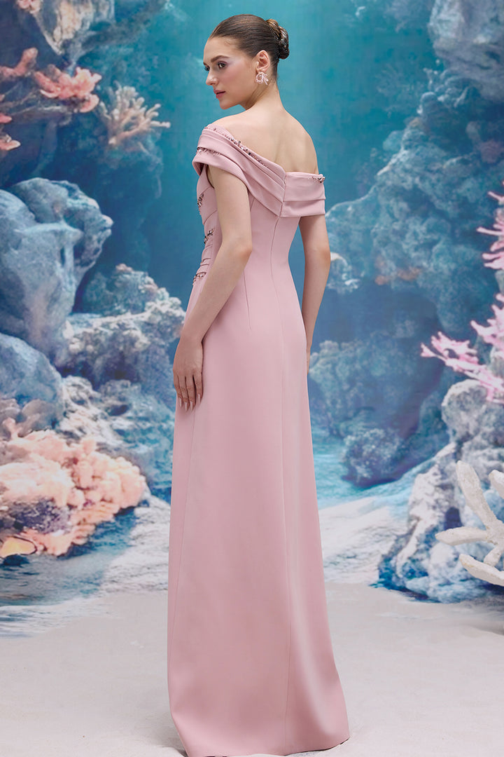 Asymmetrical Draped Taffeta Dress