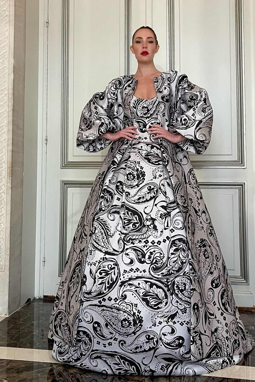 silver brocade dress Exquisite Silver Brocade Ball Gown Dress
