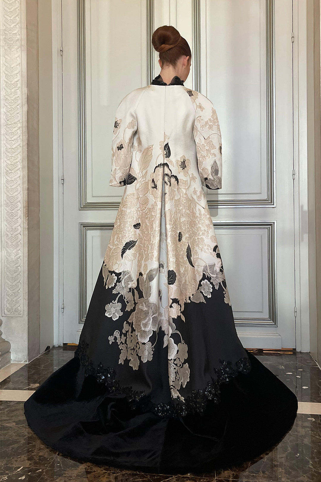 Embroidered Organza Dress with Coat