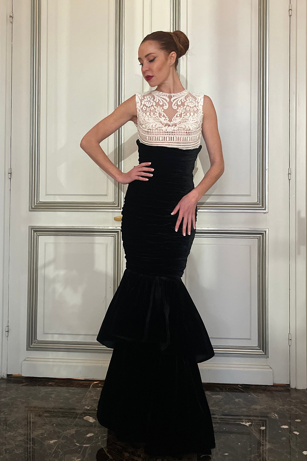 mermaid skirt dress Ellie Wilde EW122013 Mermaid Skirt Two Piece Beaded Dress