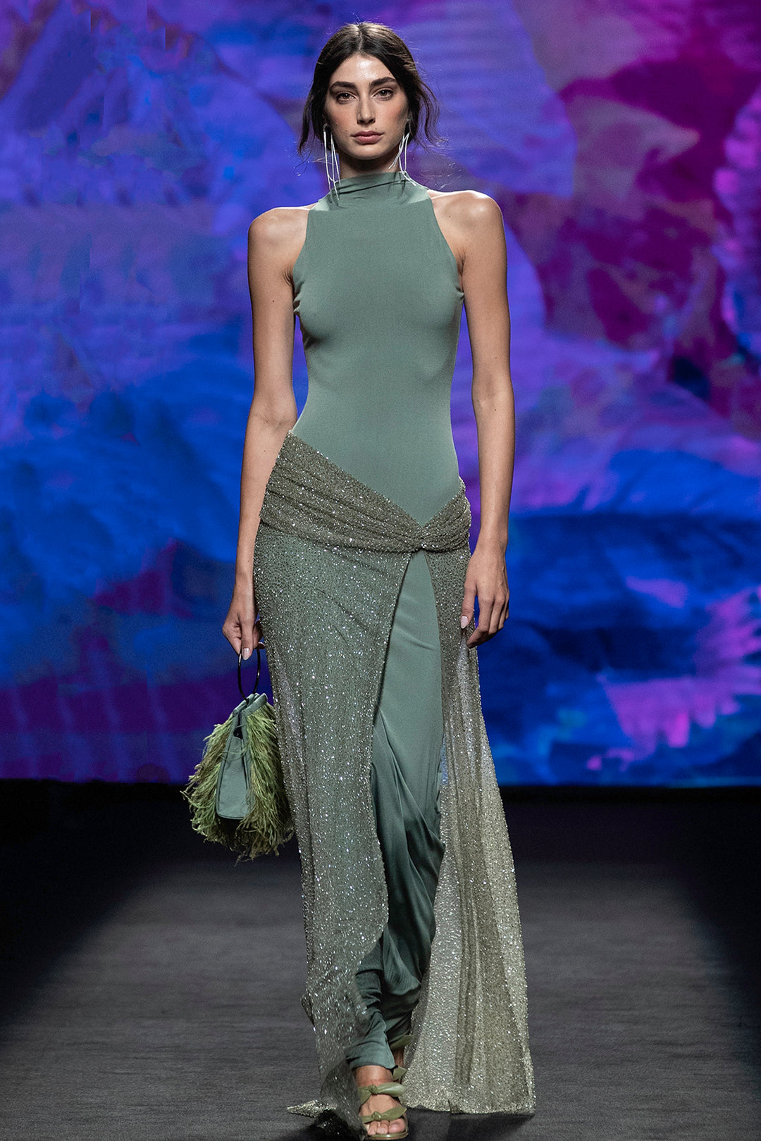 Long Column Dress with Embellishments