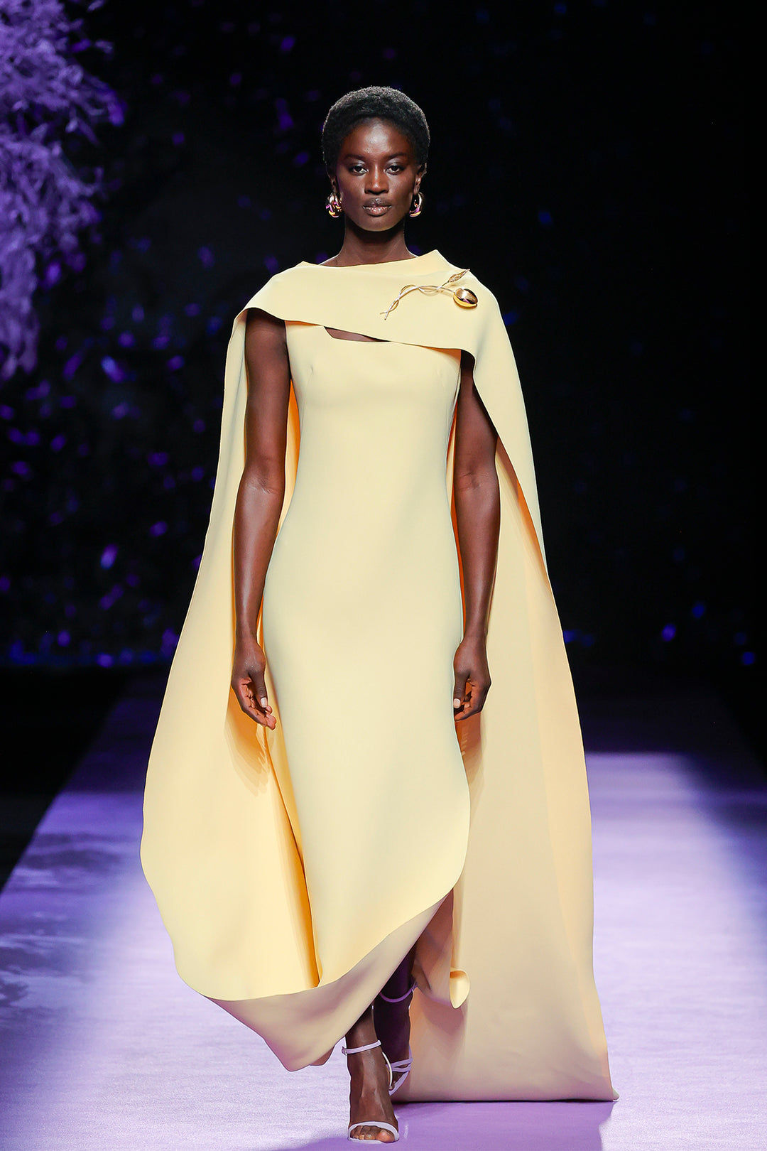 Midi dress with cape Yellow / US 16 Midi dress with cape Yellow / US 16