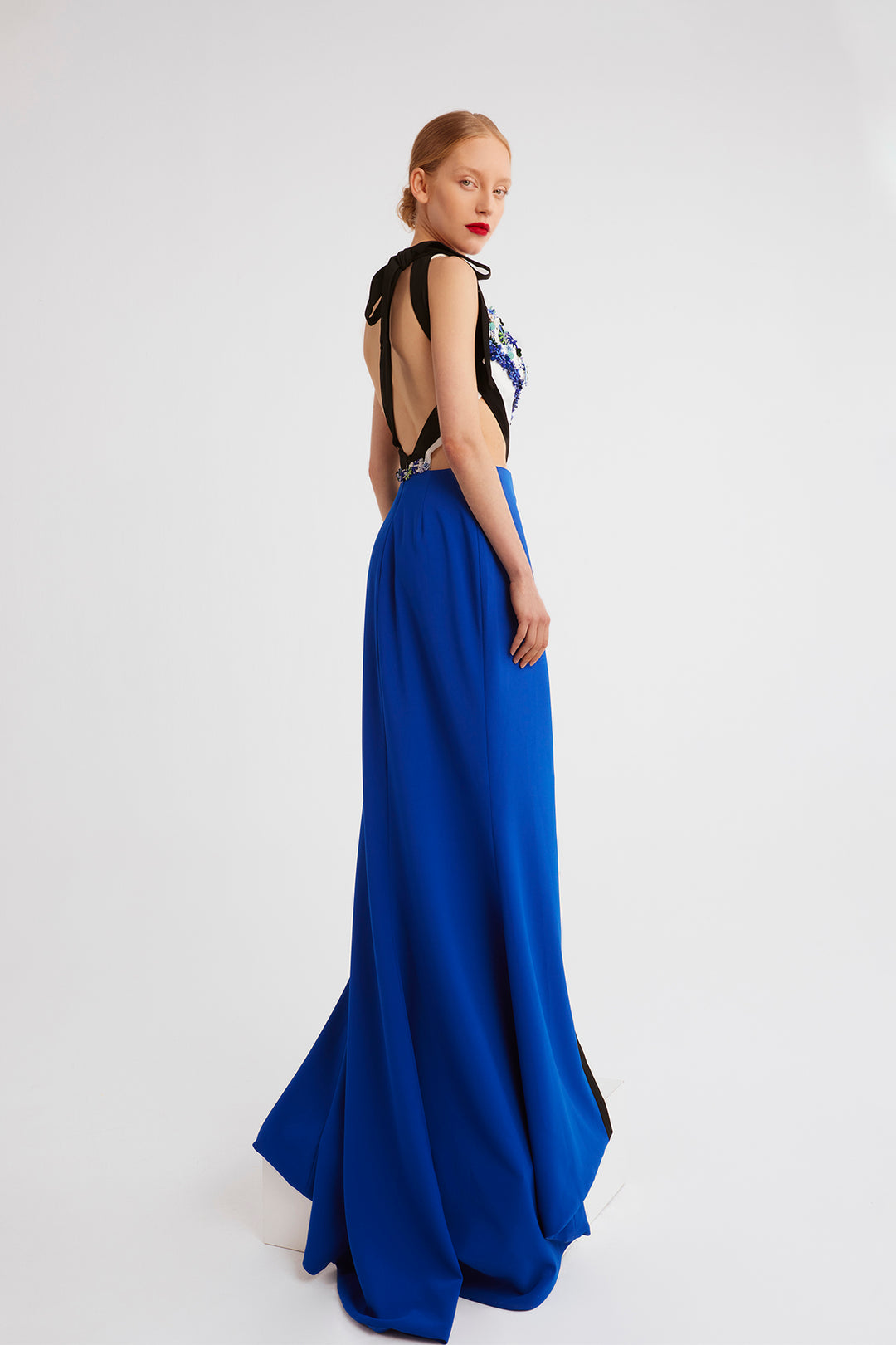 One-Shoulder Top with Cutouts and Slit Skit Dress