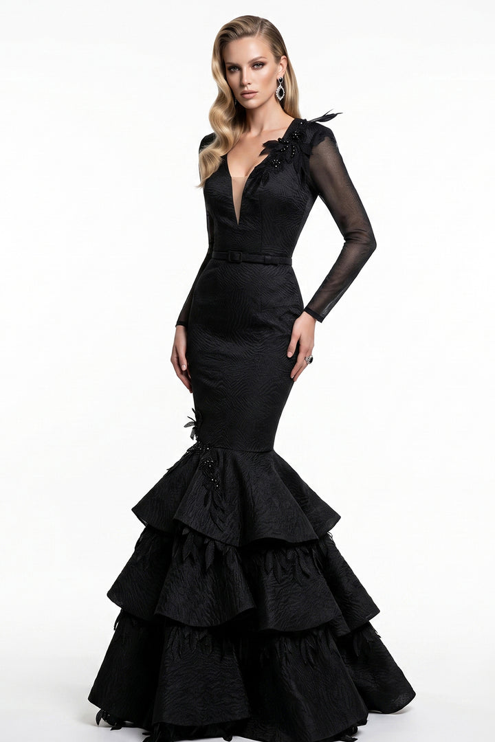 Long Sleeve V-Neck with Mermaid Dress