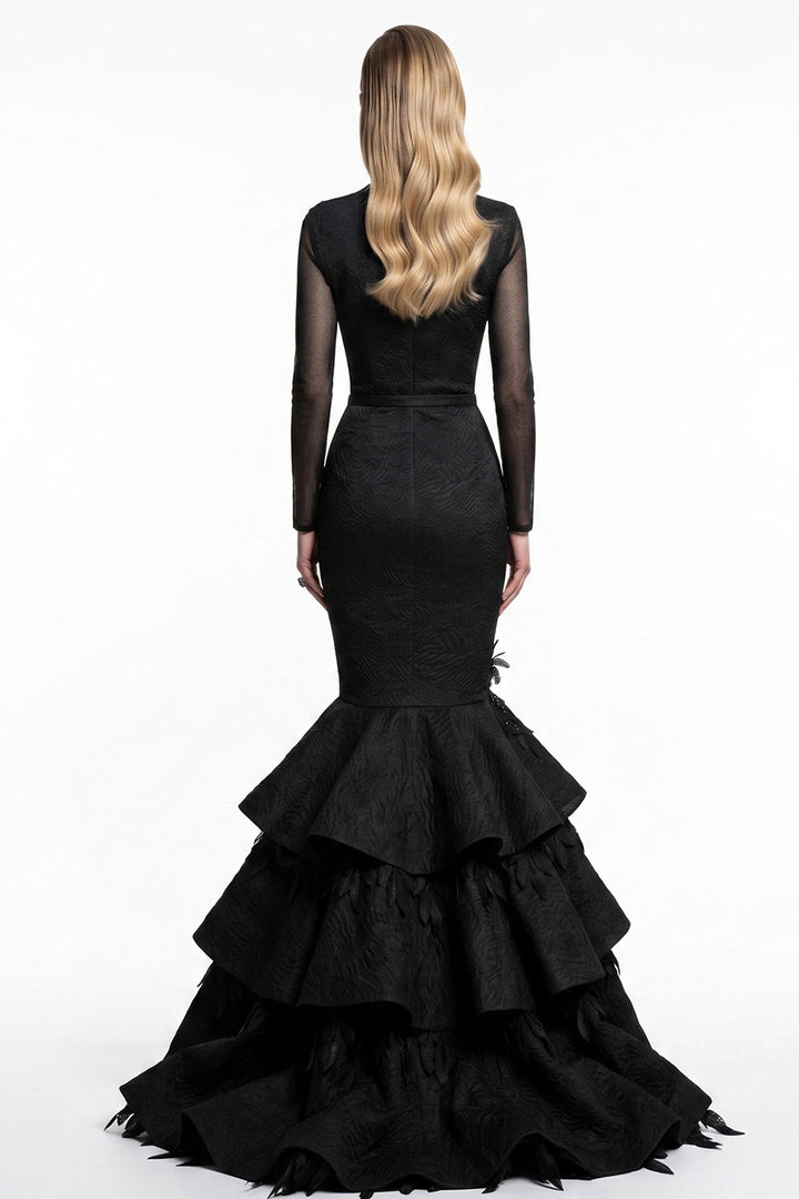 Long Sleeve V-Neck with Mermaid Dress