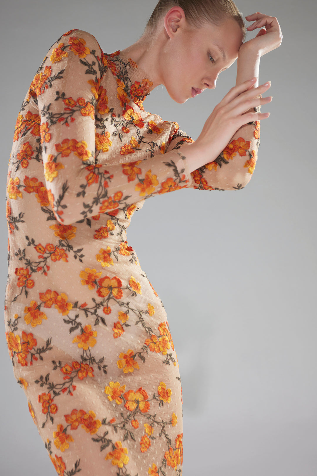 orange column dress Mango Orange Sequined Column Dress by Tony Ward Elilhaam