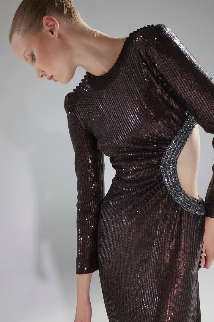 Sequin Column Dress