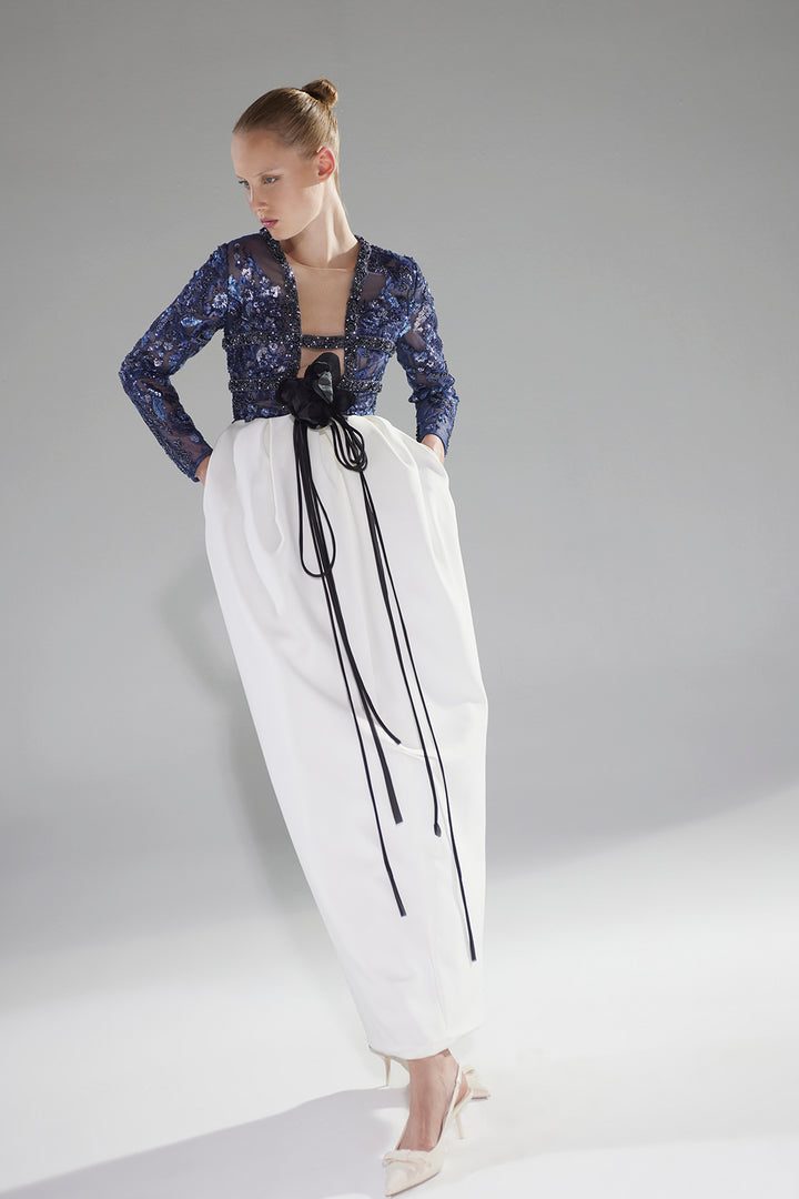 Sequin Lattice Column Dress