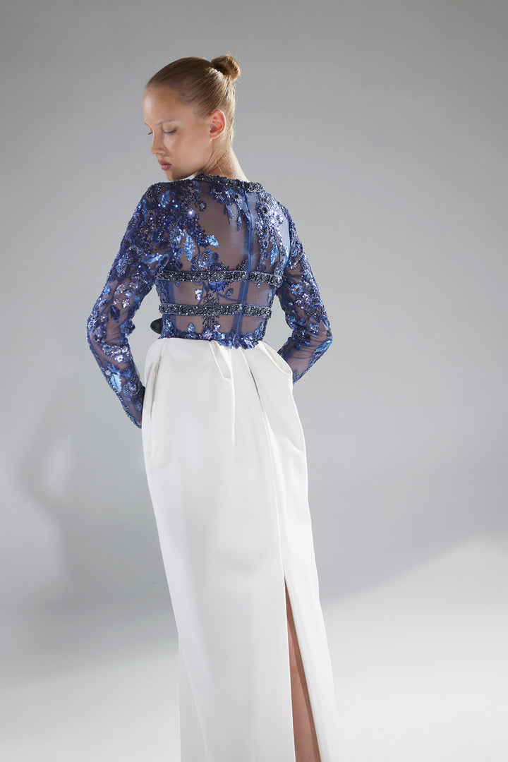 Sequin Lattice Column Dress