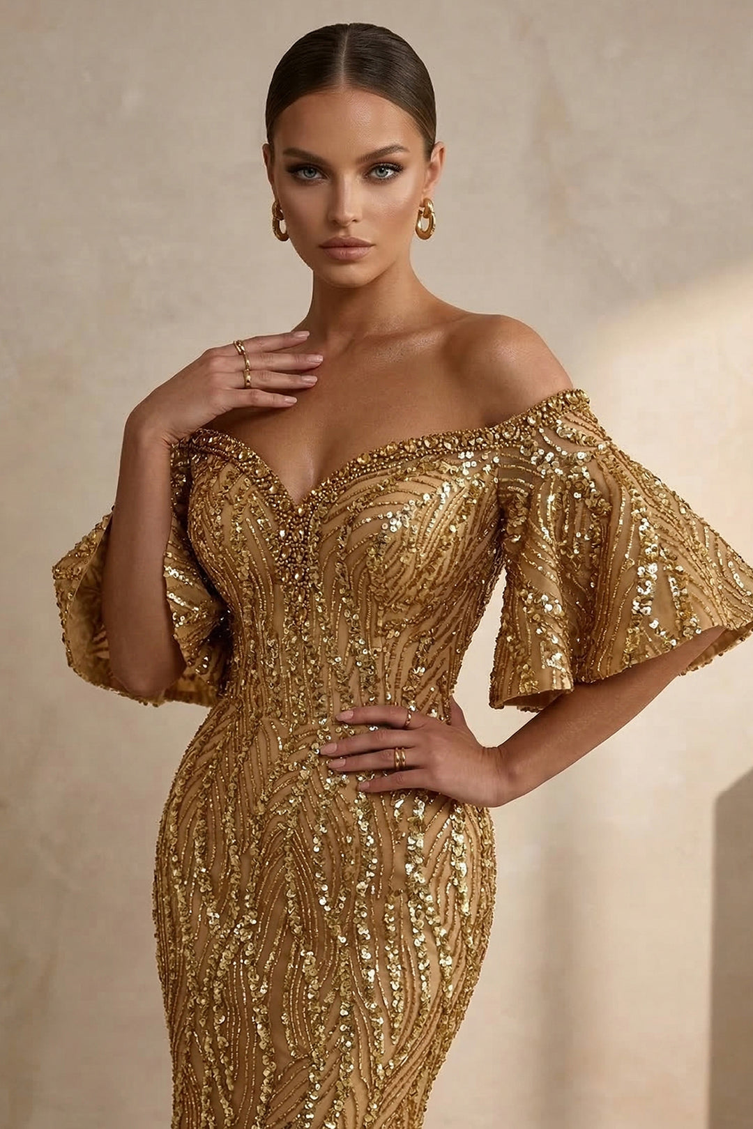 Off-The-Shoulder Mermaid Long Dress