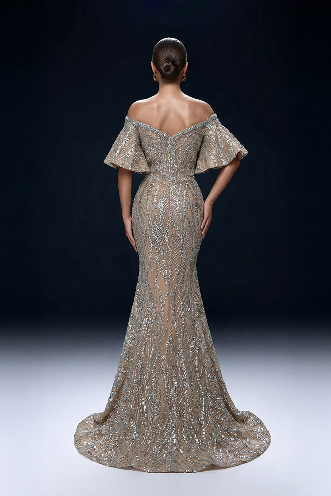 Mermaid Dress with Off-The-Shoulder Neckline