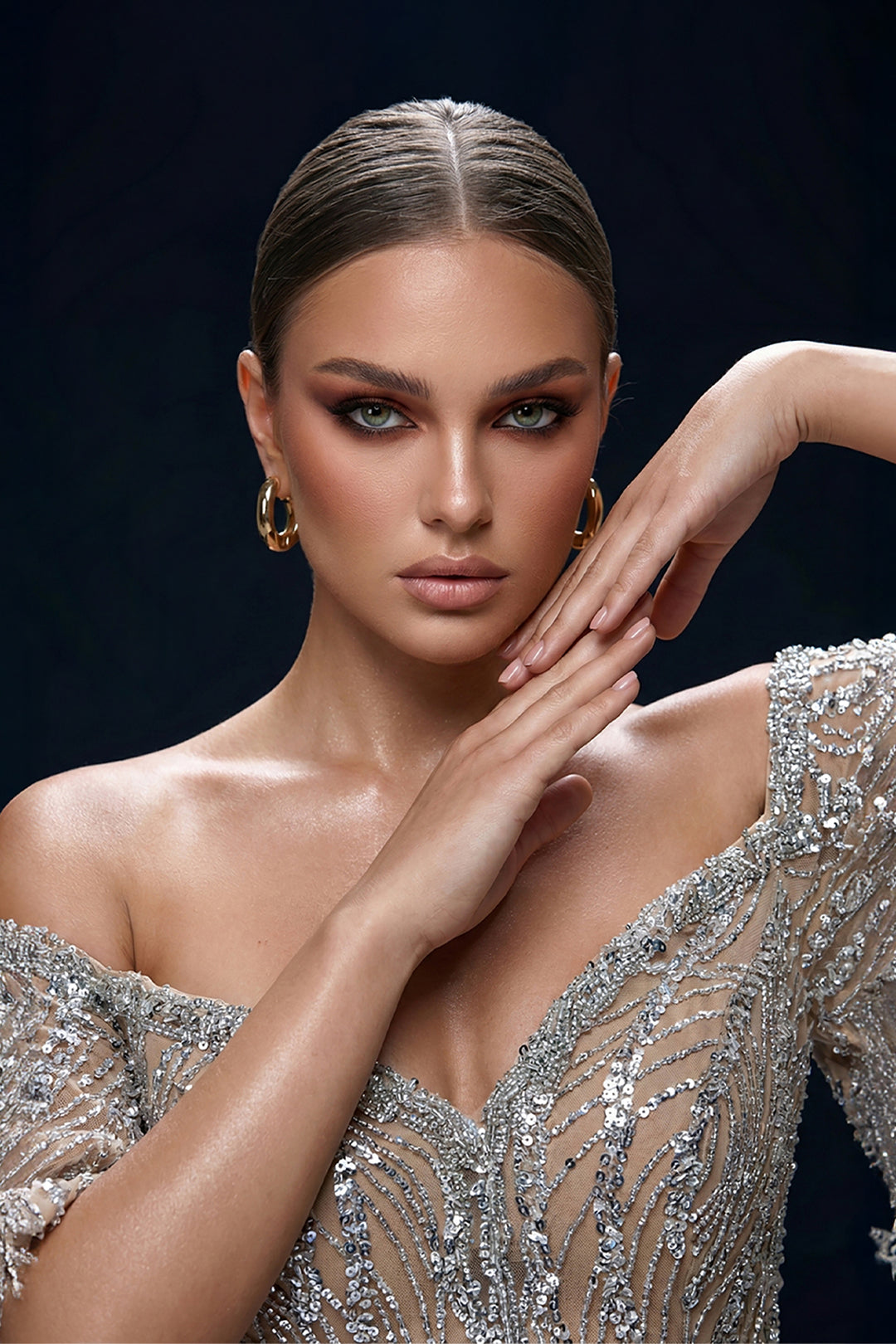 Mermaid Dress with Off-The-Shoulder Neckline