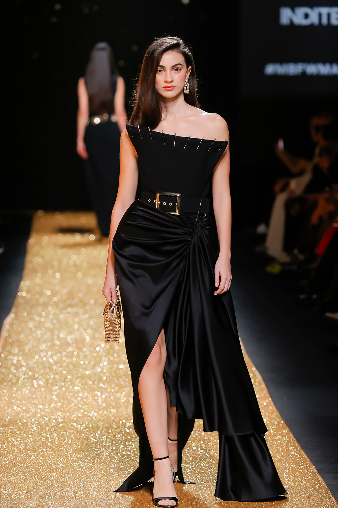 asymmetrical strapless dress Maggie White Asymmetrical Strapless Dress