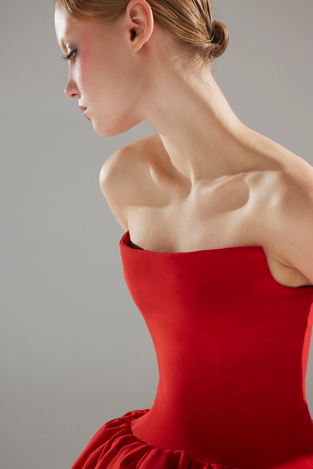 Mikado A-Line Dress with Structured Strapless Bodice