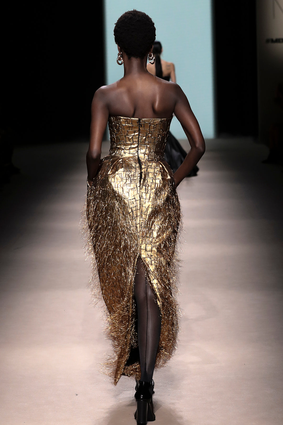Strapless A-Line Dress with An Architectural Silhouette