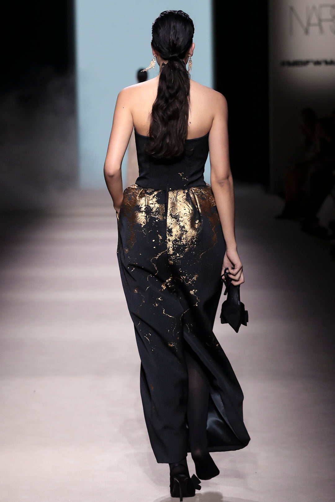 Strapless Architectural A-Line Dress