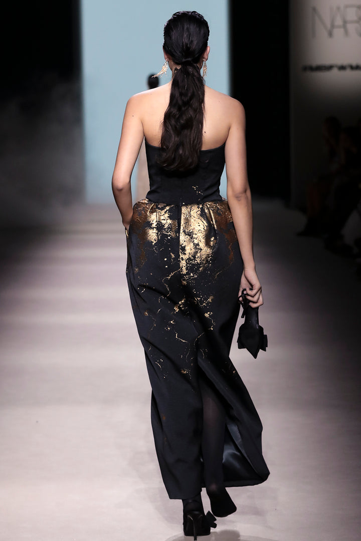 Strapless Architectural A-Line Dress