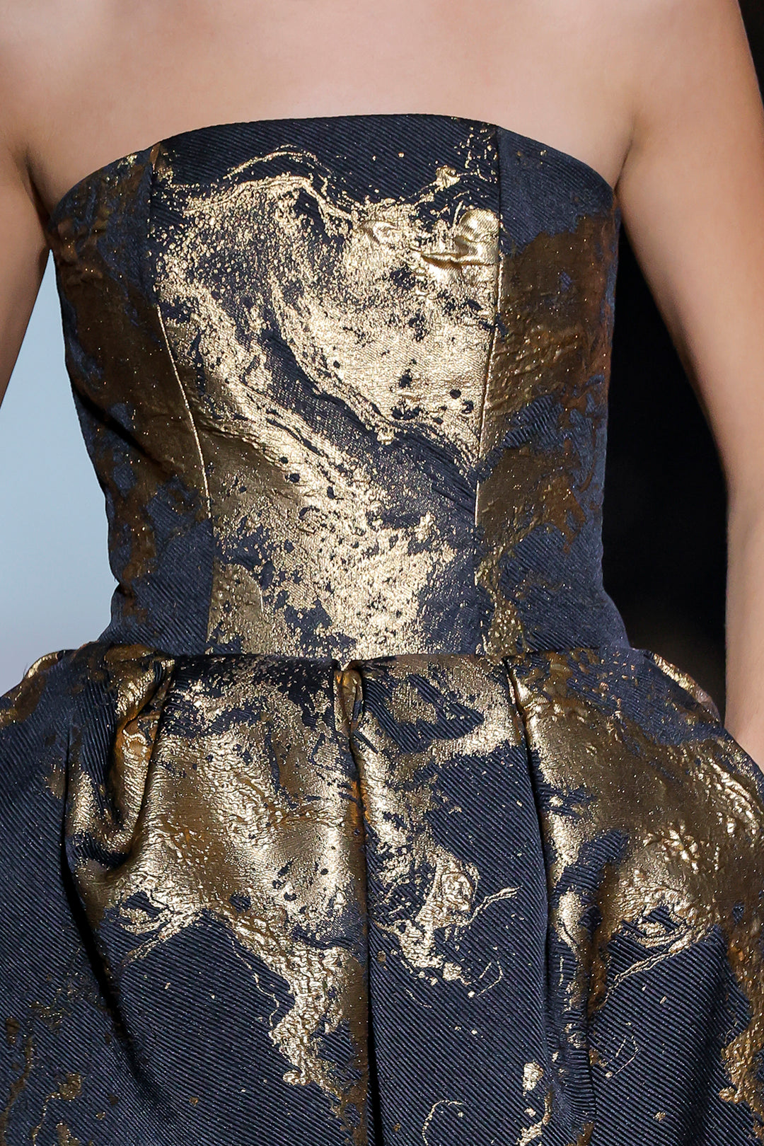 Strapless Architectural A-Line Dress