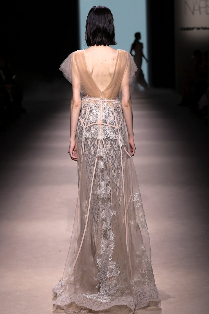 Ethereal Lace with Tulle A-Line Dress