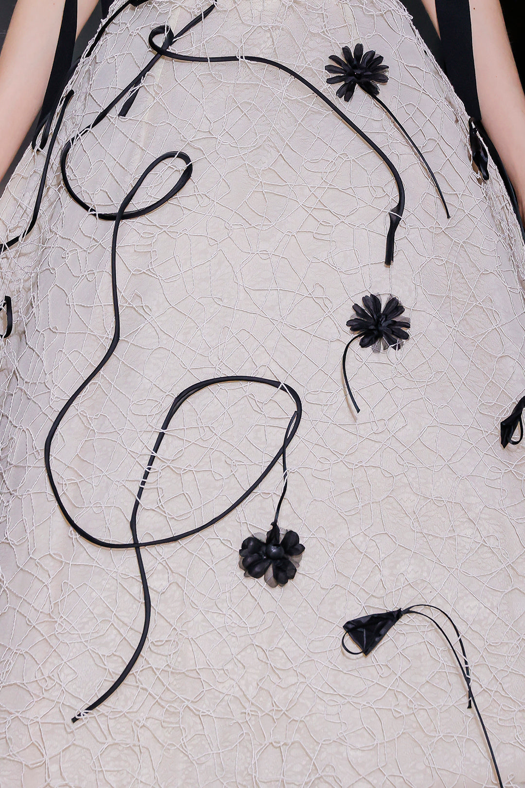 A-Line Midi Dress with 3D Floral Appliqué
