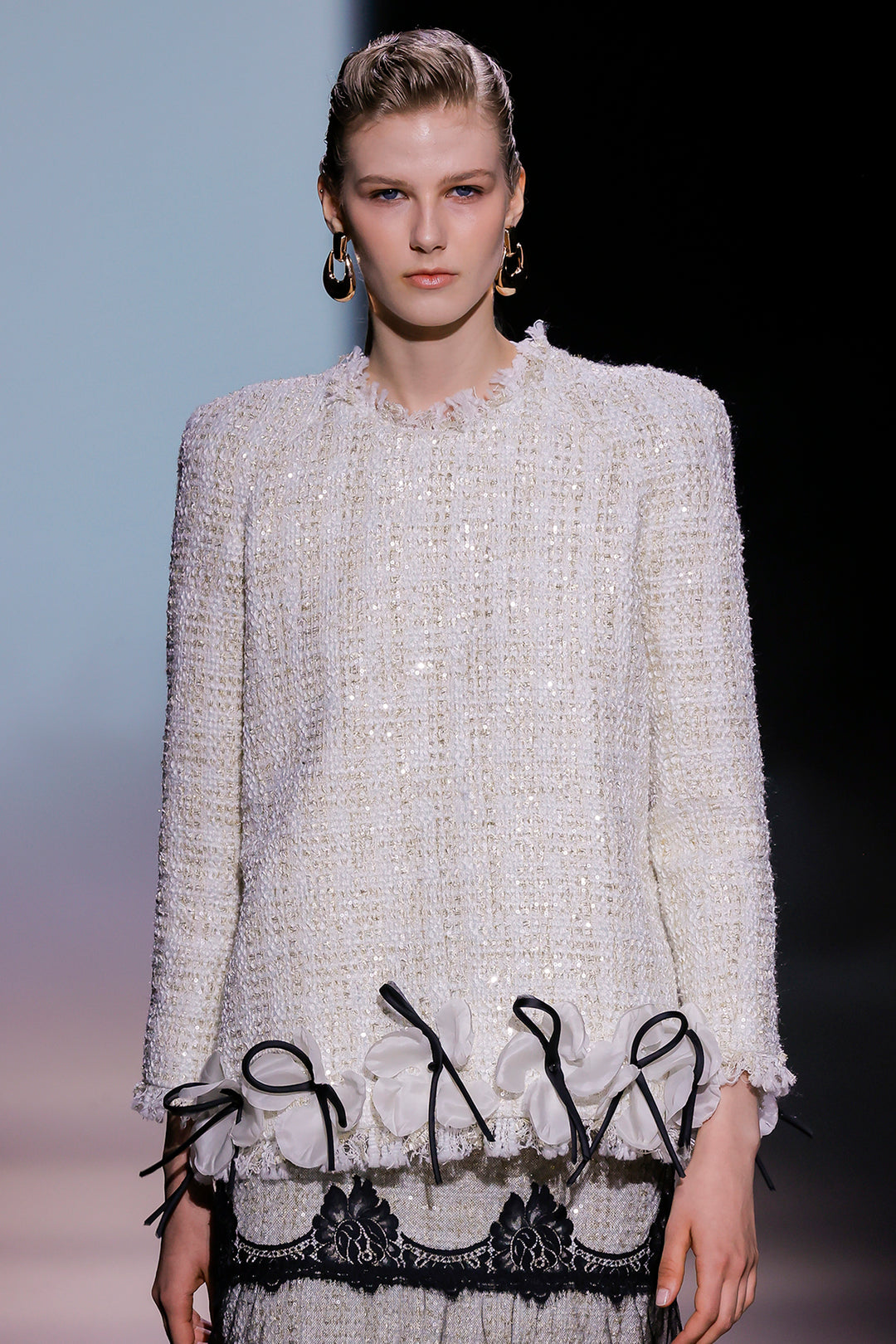 Structured Blouse with Voluminous Skirt