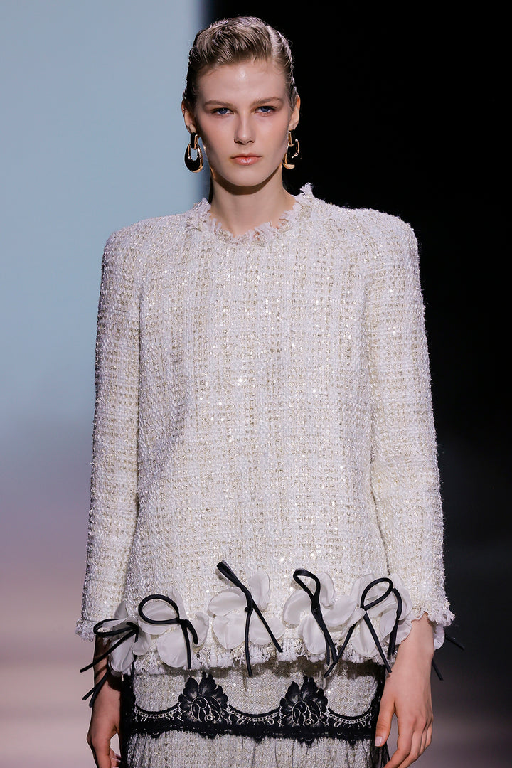 Structured Blouse with Voluminous Skirt