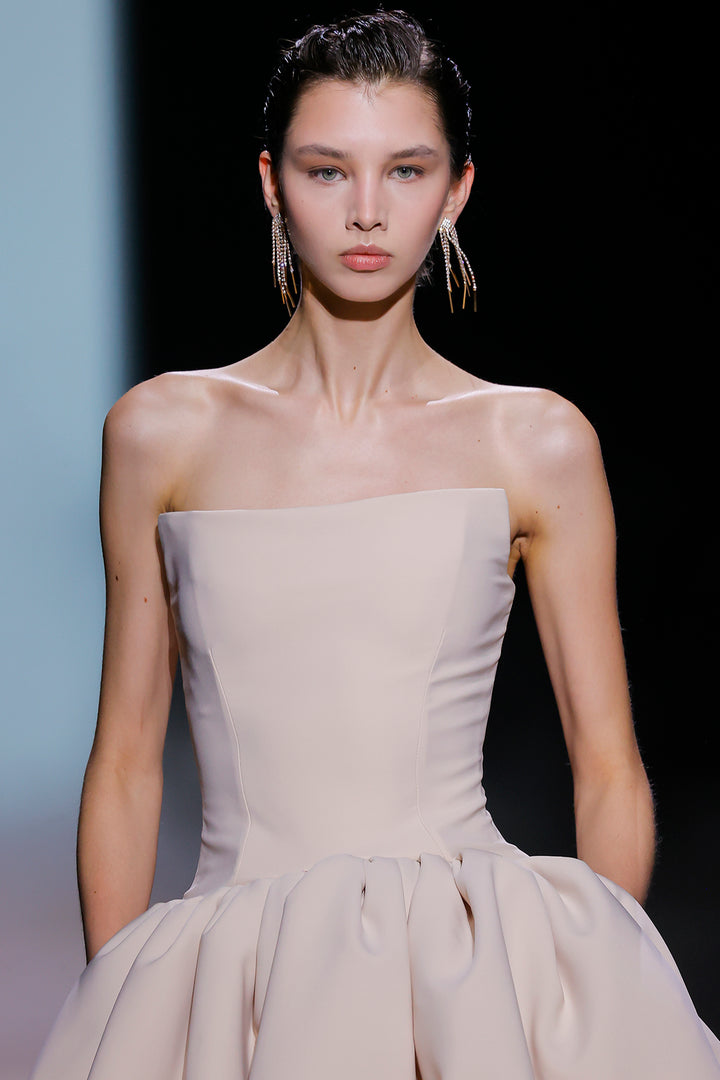Strapless Neckline with A-line Long Dress