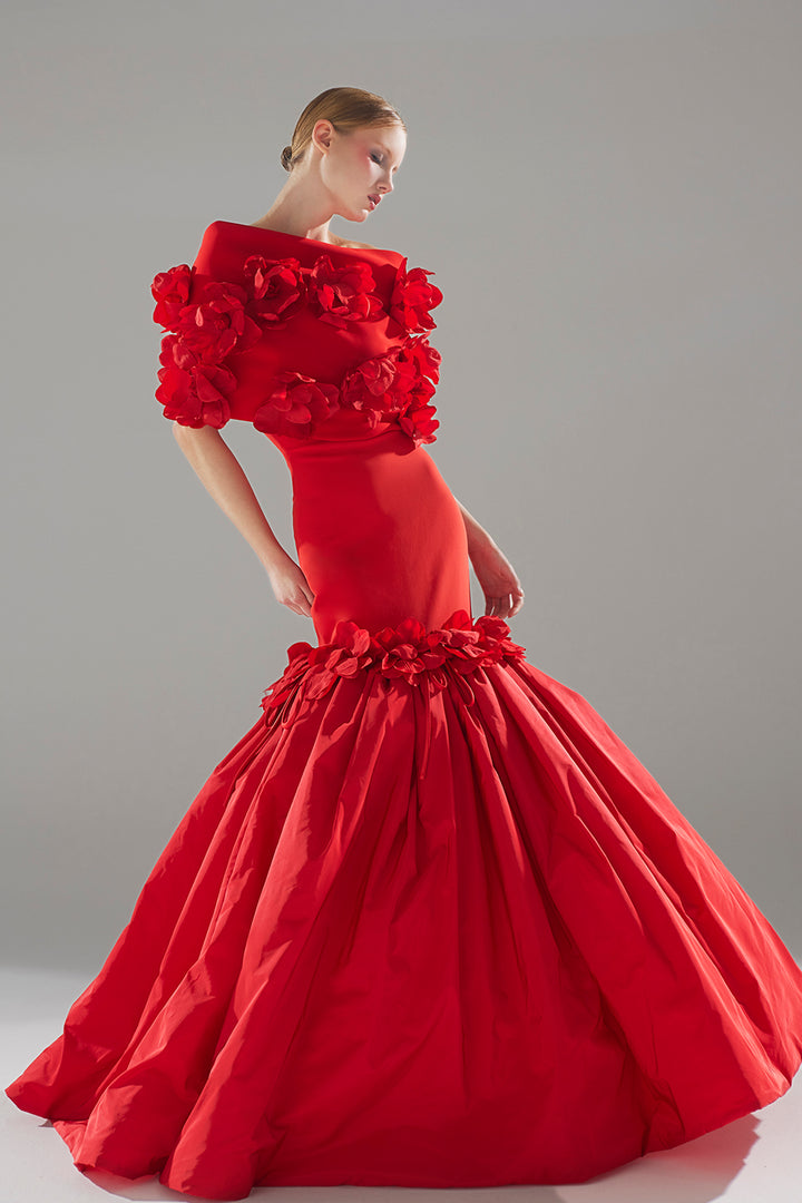 Mikado Mermaid Dress with Strapless Bodice