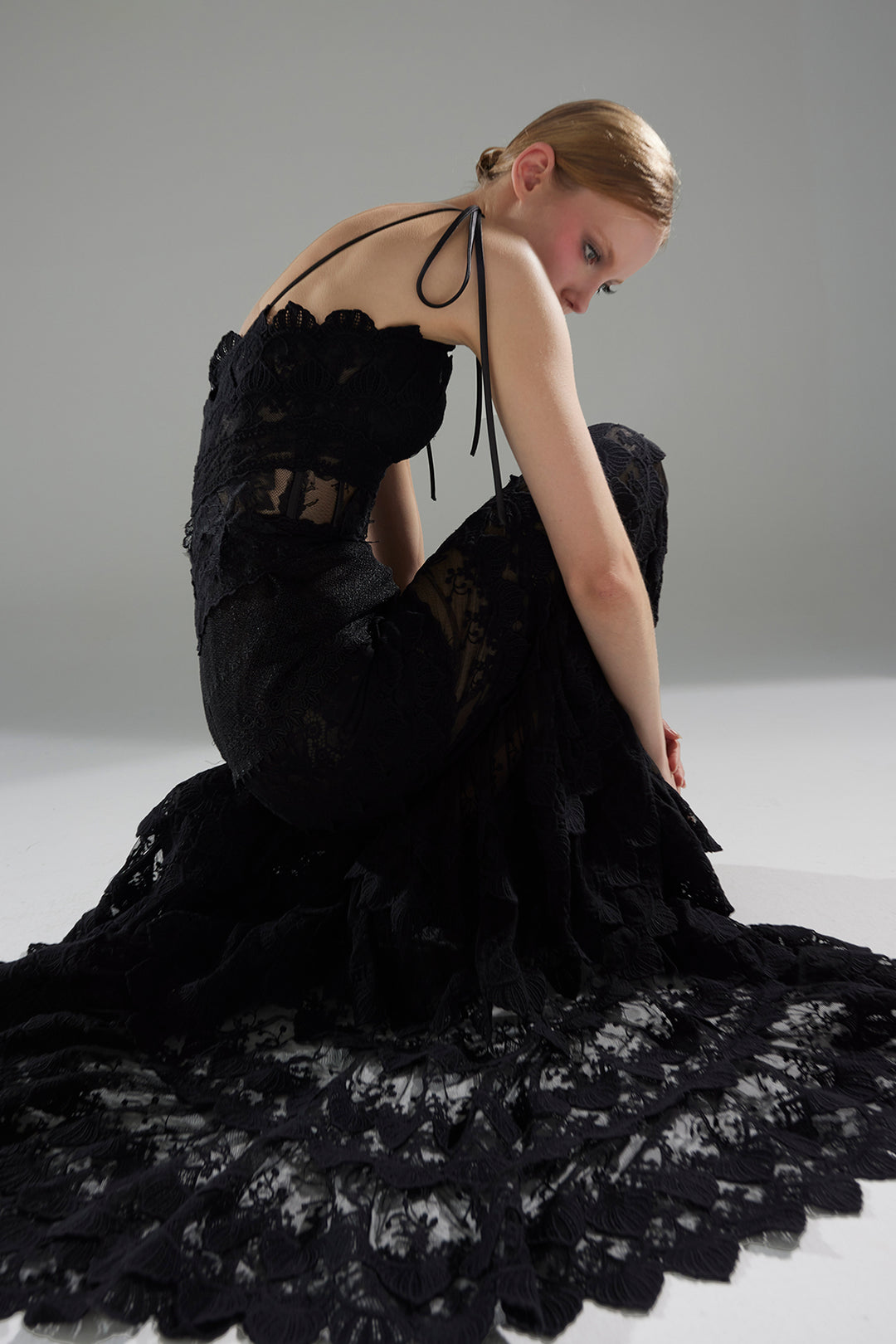 Lace Mermaid Dress with Structured Bodice