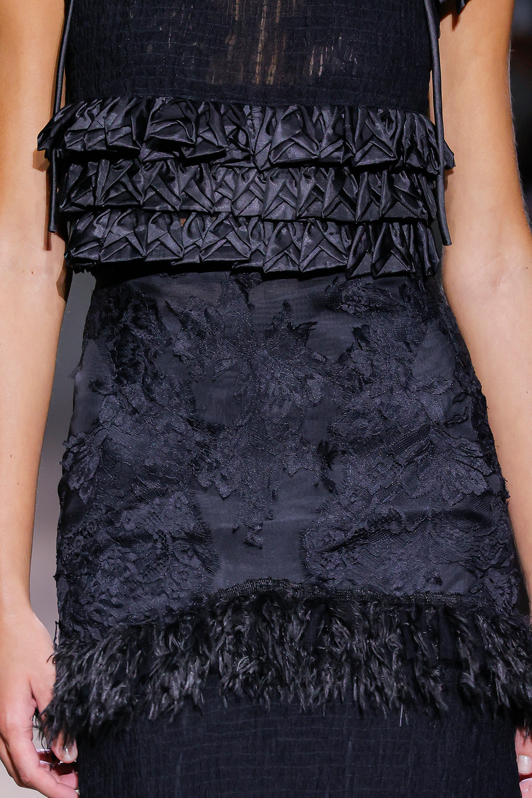 Ruffled Tulle with Mermaid Long Dress