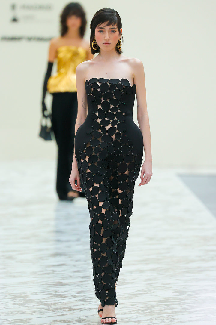 Structured Crepe Column Dress