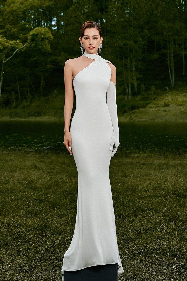 One-Shoulder White Dress