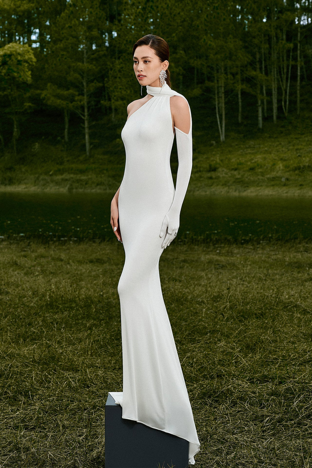 One-Shoulder White Dress