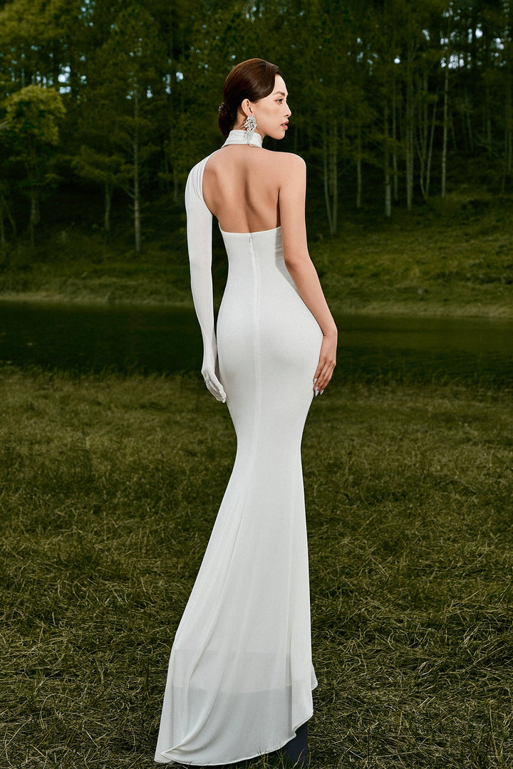 One-Shoulder White Dress