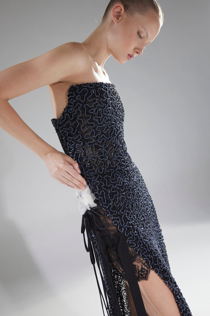 Strapless Satin Dress