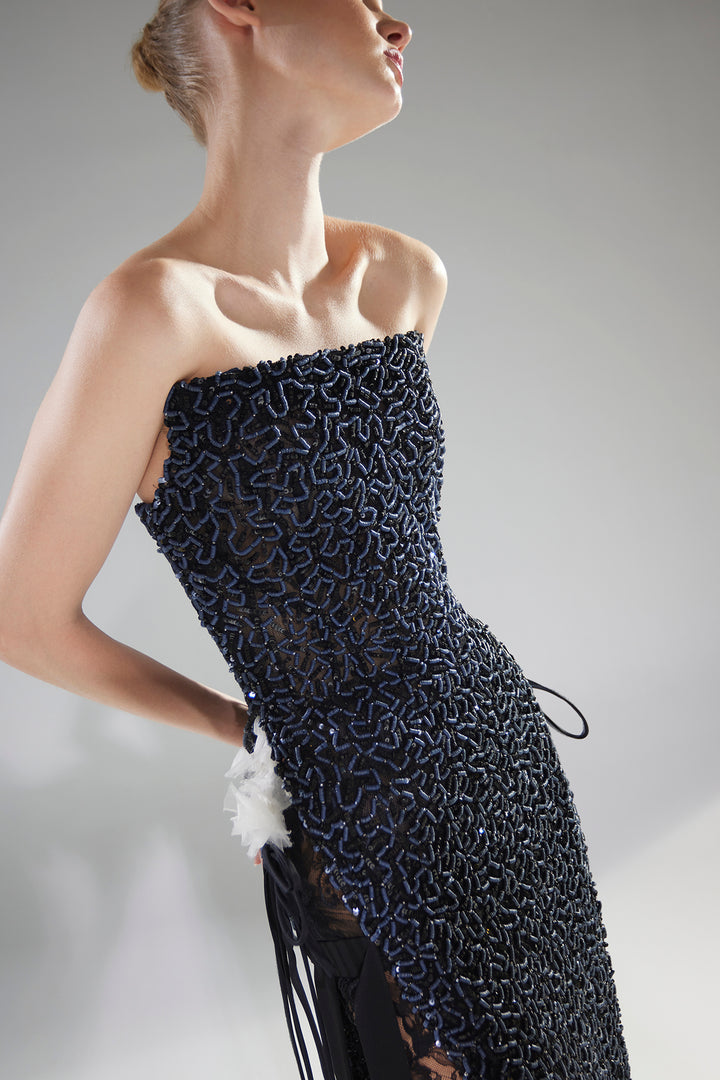 Strapless Satin Dress