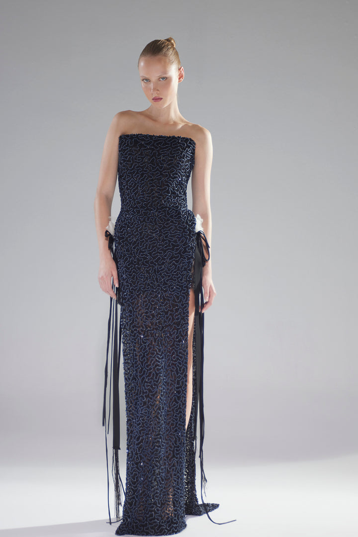 Strapless Satin Dress