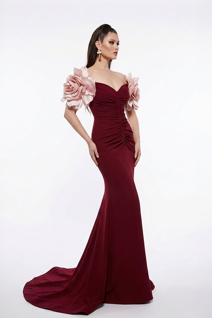 Off-The-Shoulder Neckline with A Mermaid Dress