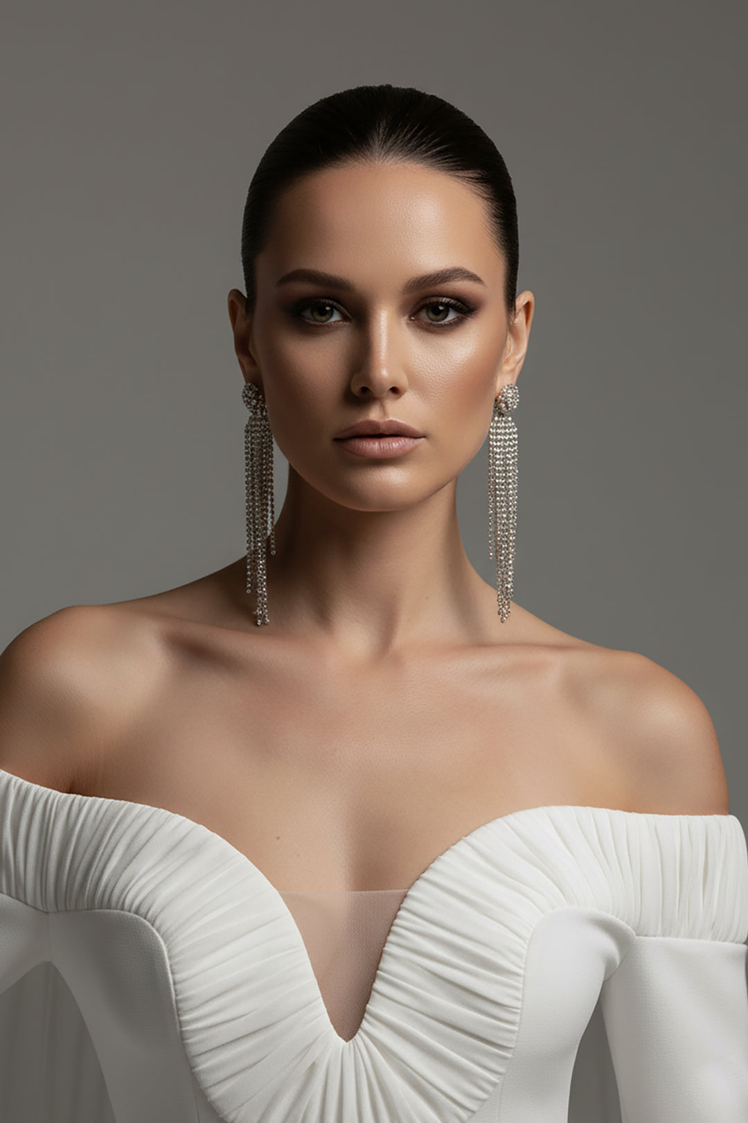 Off-The-Shoulder Mermaid Dress with Draped Bust