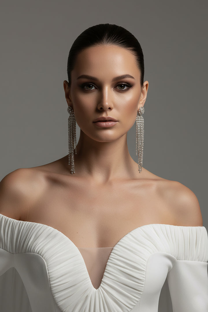 Off-The-Shoulder Mermaid Dress with Draped Bust