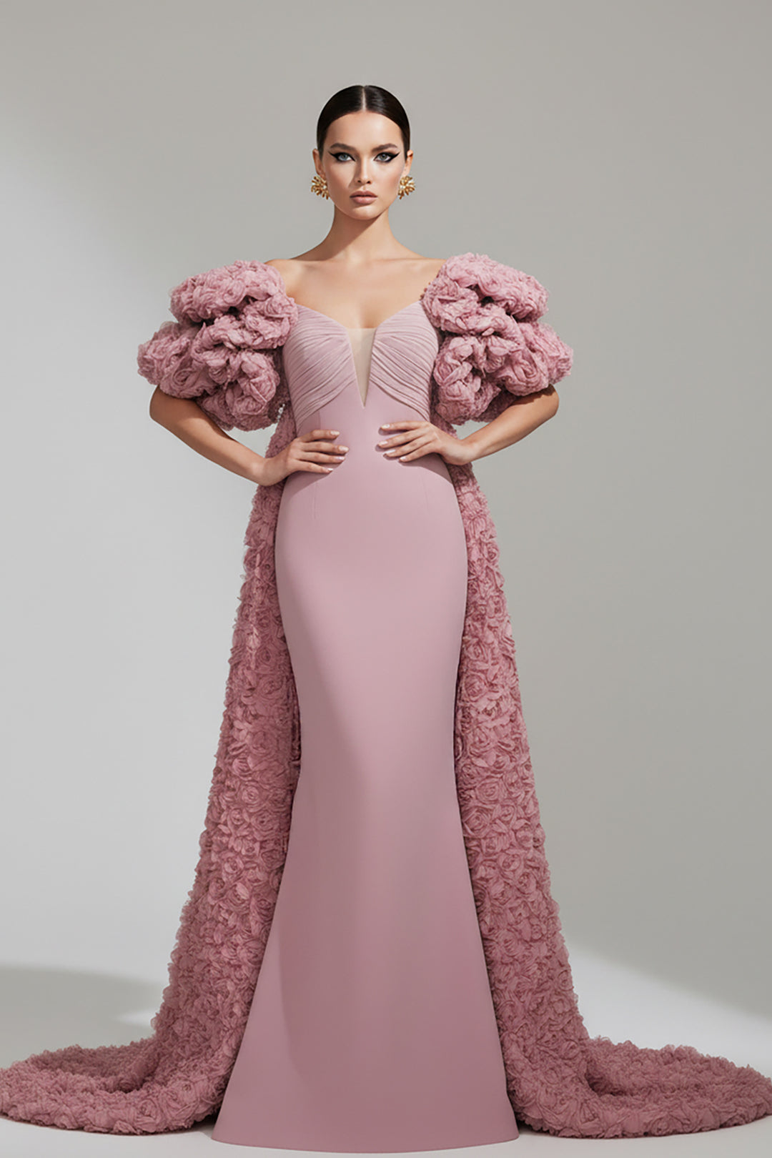 Strapless V-Neckline Column Dress