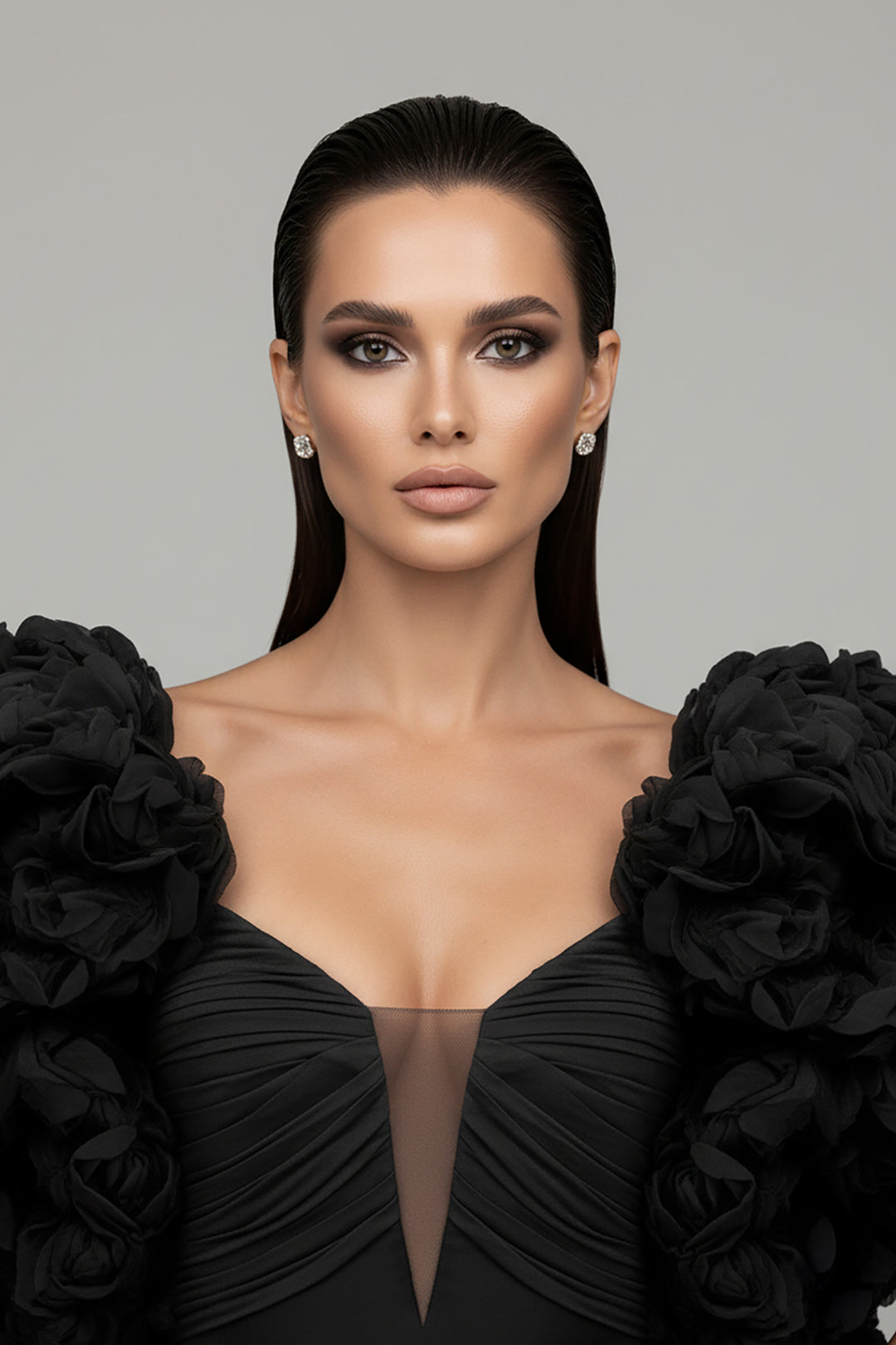 Strapless V-Neckline Column Dress
