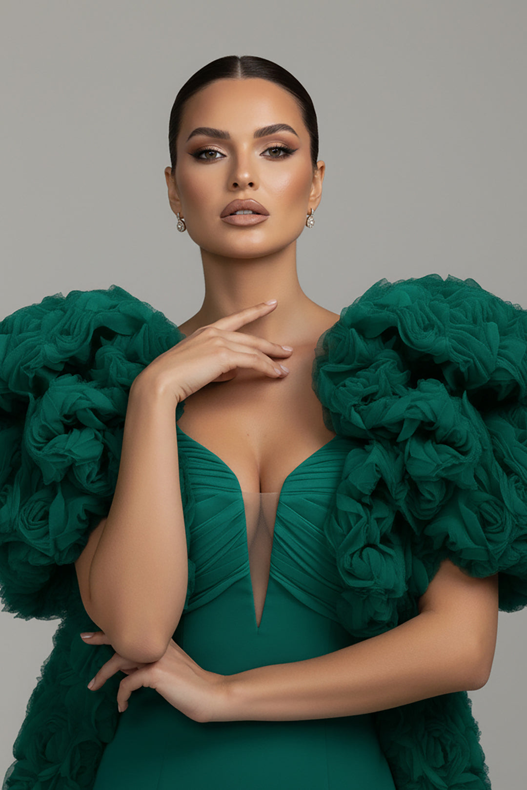 Strapless V-Neckline Column Dress