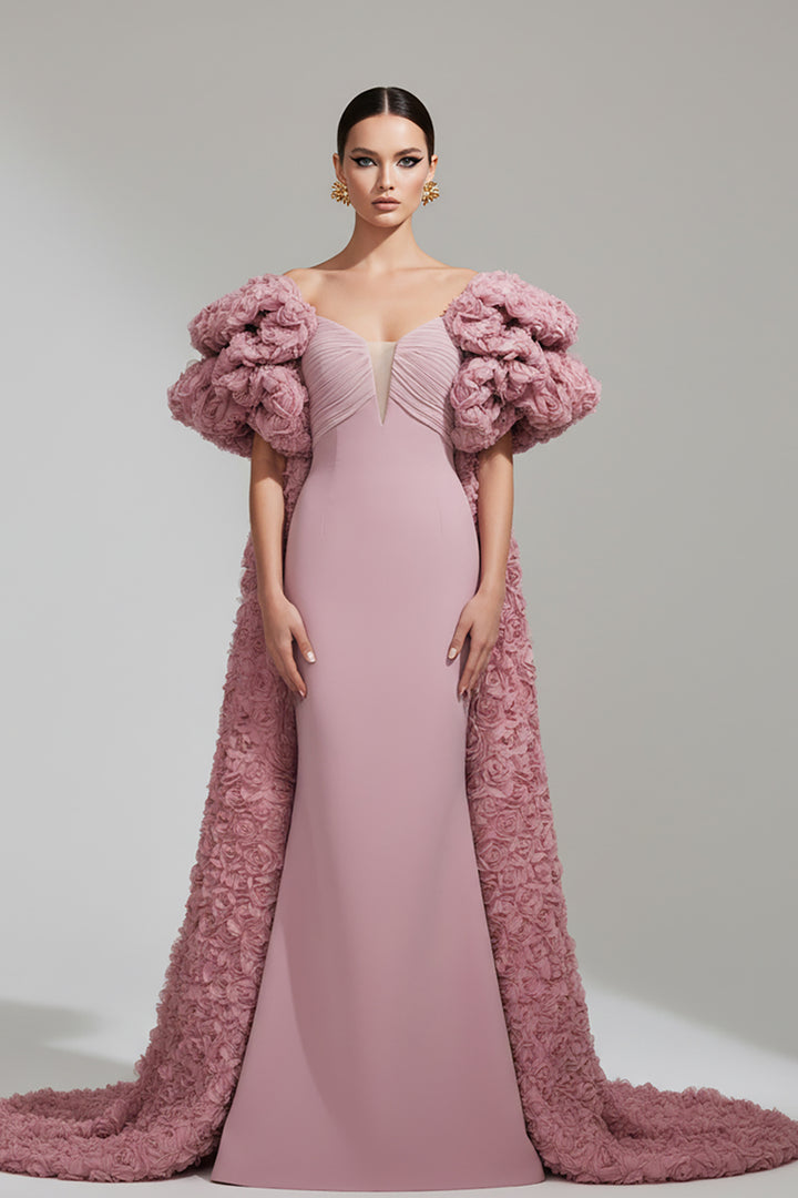Strapless V-Neckline Column Dress