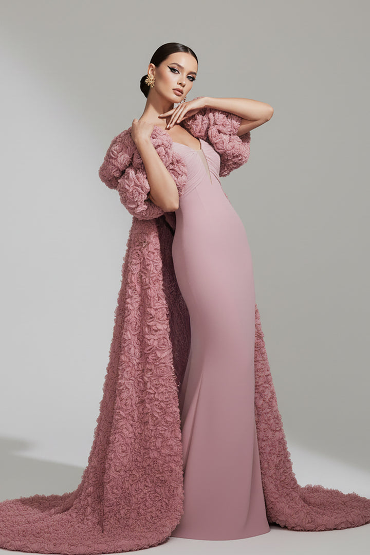 Strapless V-Neckline Column Dress