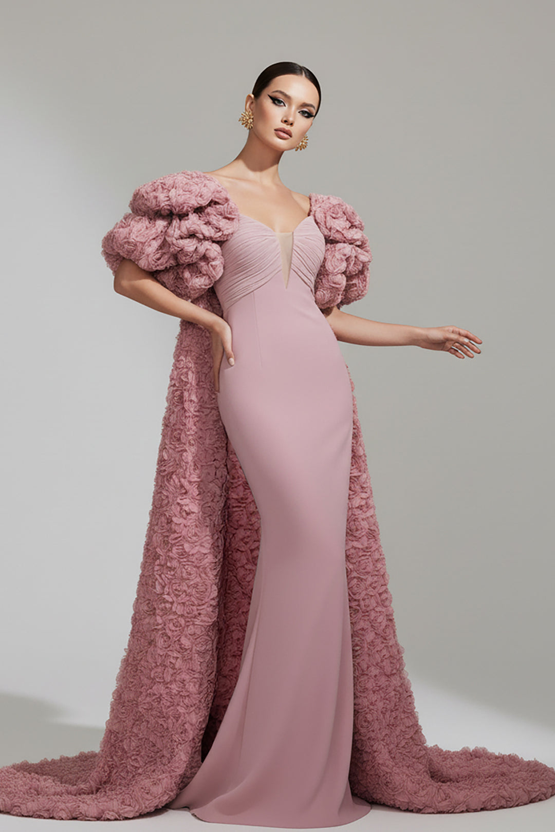 Strapless V-Neckline Column Dress
