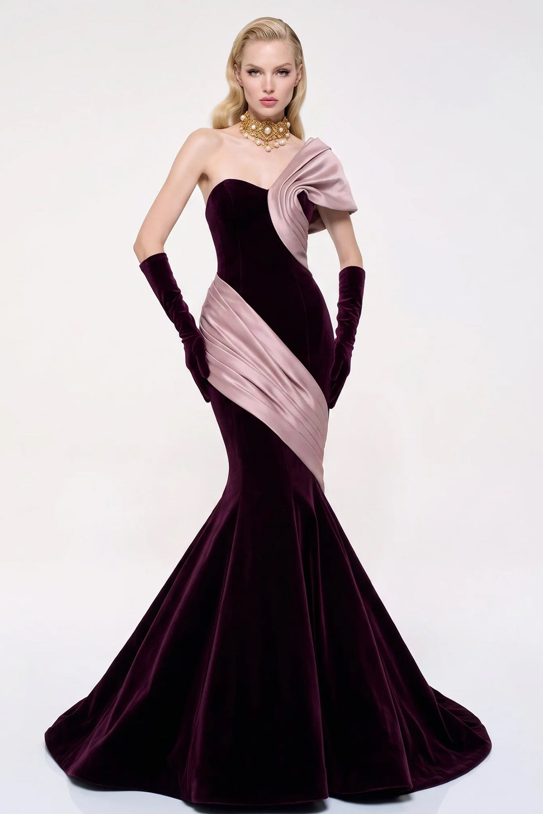 Asymmetrical One-Shoulder with Mermaid Dress